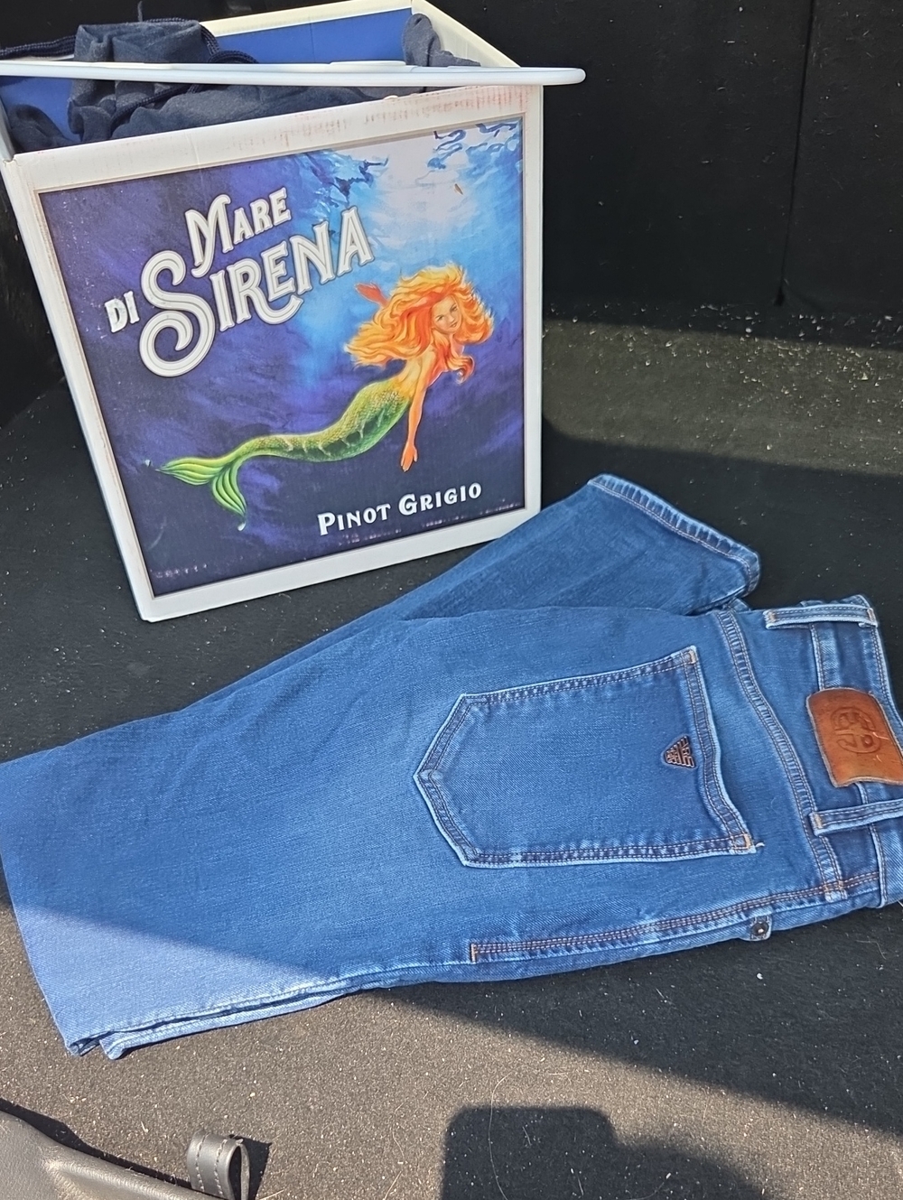 Emporio Armani Men's Blue Relaxed Denim Jeans